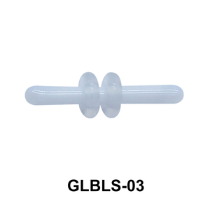 Glass Barbell with Two Trasparent Silicon Ring Outer GLBLS-03